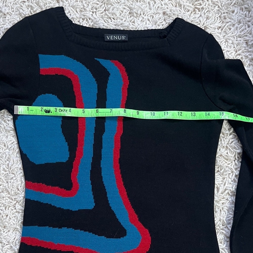 Venus Y2K womens retired Black Sweater Dress sz Small. - Picture 6 of 7
